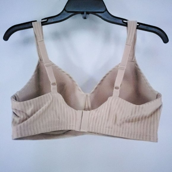Playtex Perfectly Smooth Wirefree Bra Size 36D Nude Stripe - Picture 2 of 5